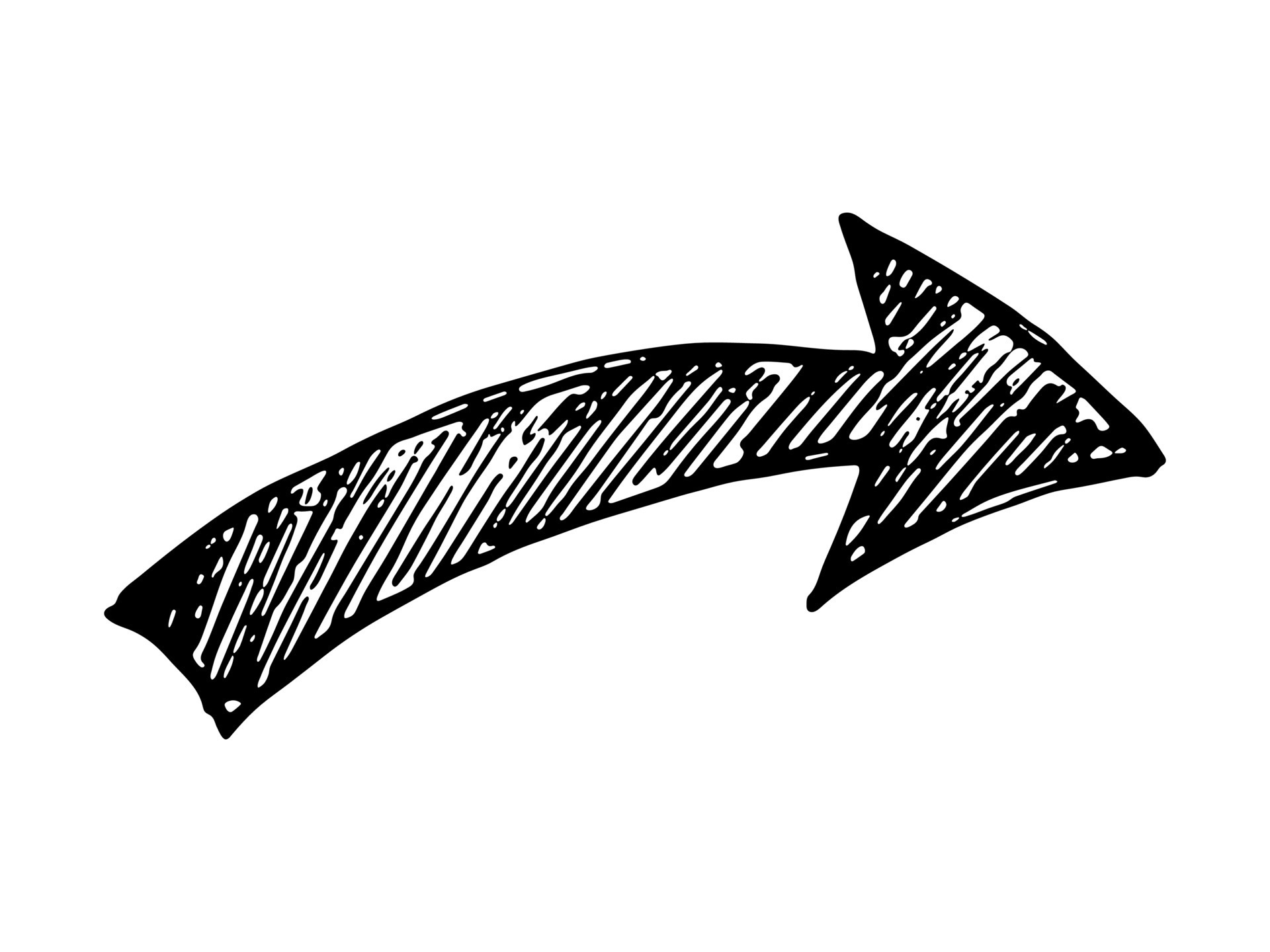 Hand drawn ink arrow illustration in sketch style. Business doodle ...