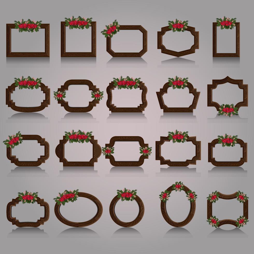 Set of Christmas different photo frames vector, Border and frame design vector