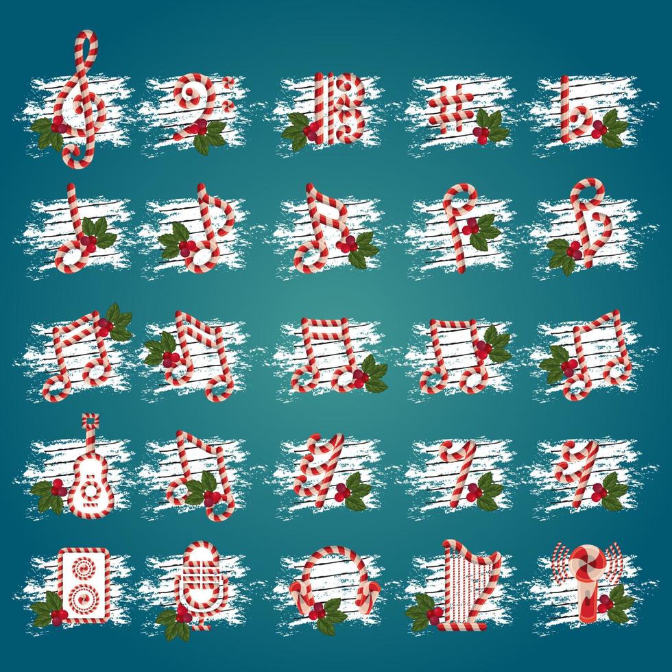 Christmas different-themed music Set Vector Collection