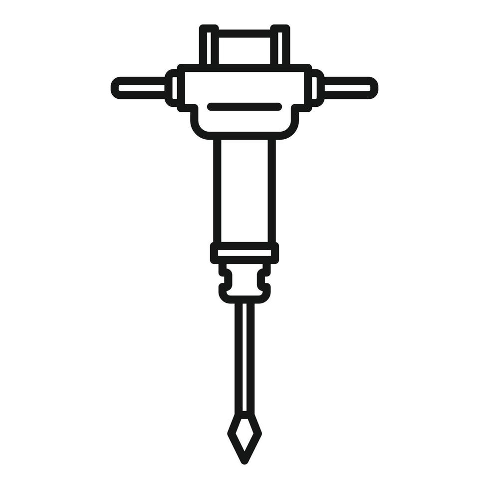 Construction hammer drill icon, outline style vector