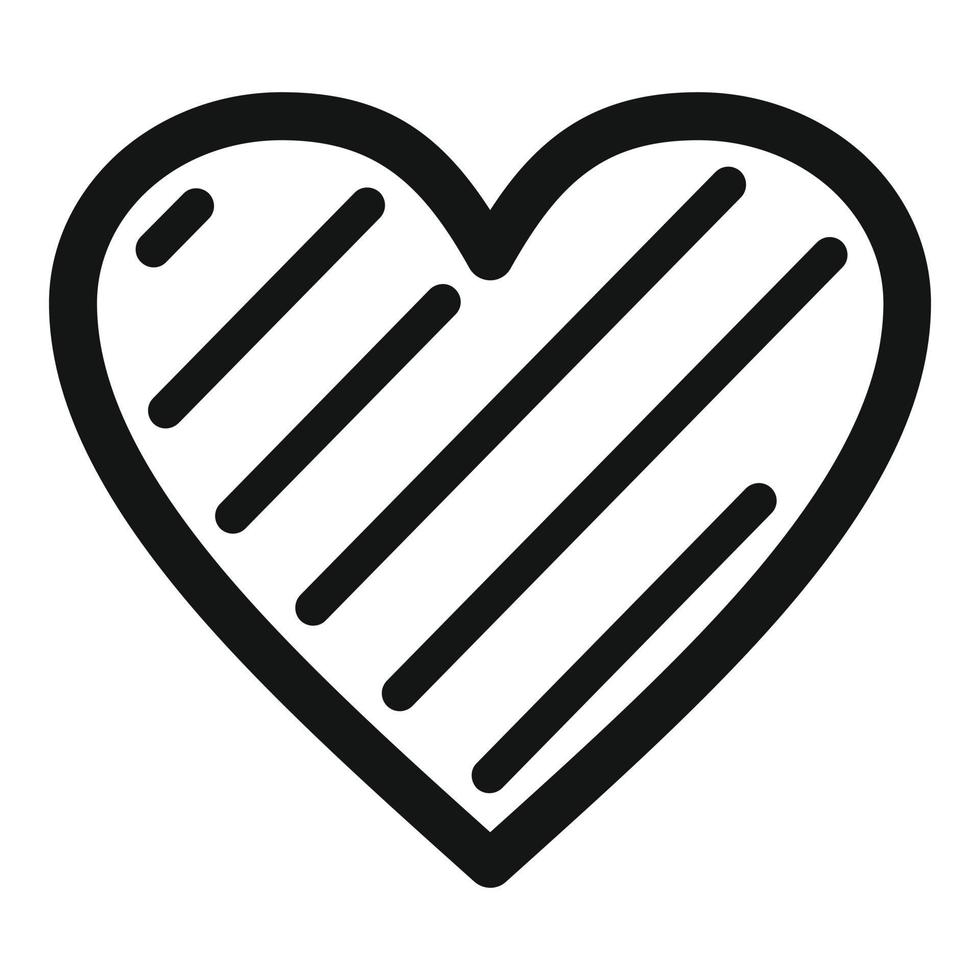 Simple heart icon, simple style. vector