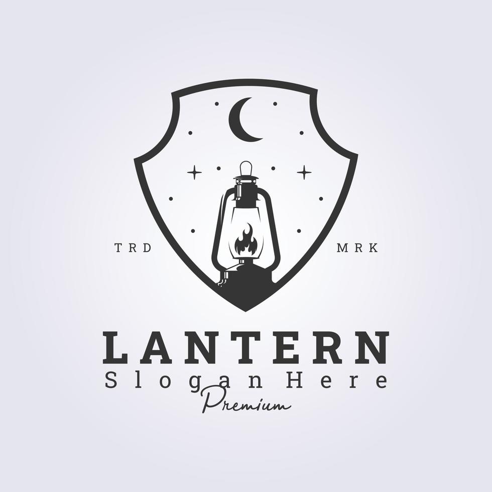 night lantern camp vector logo illustration design