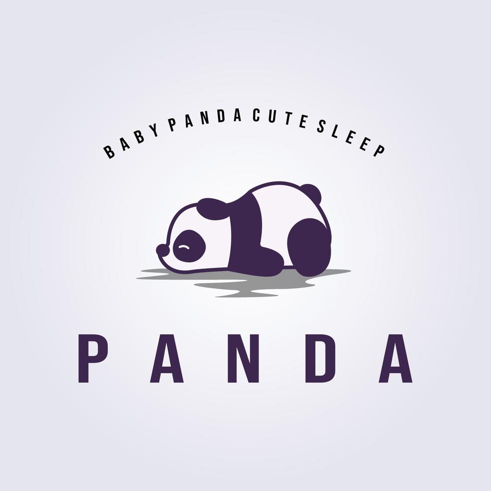dormir lindo panda logo mascota icono símbolo plantilla vector ilustración diseño