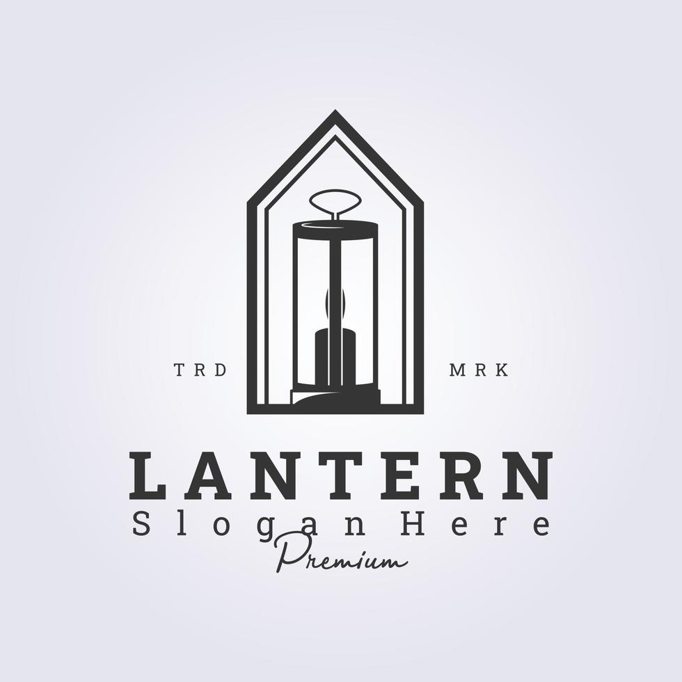 candle lantern badge vector logo illustration design