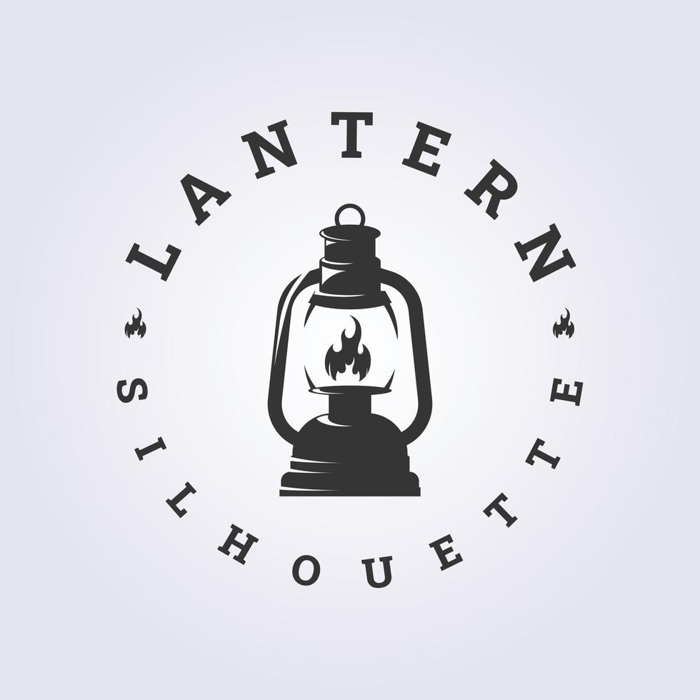 silhouette lantern in vintage and retro style vector for logo icon symbol illustration template design