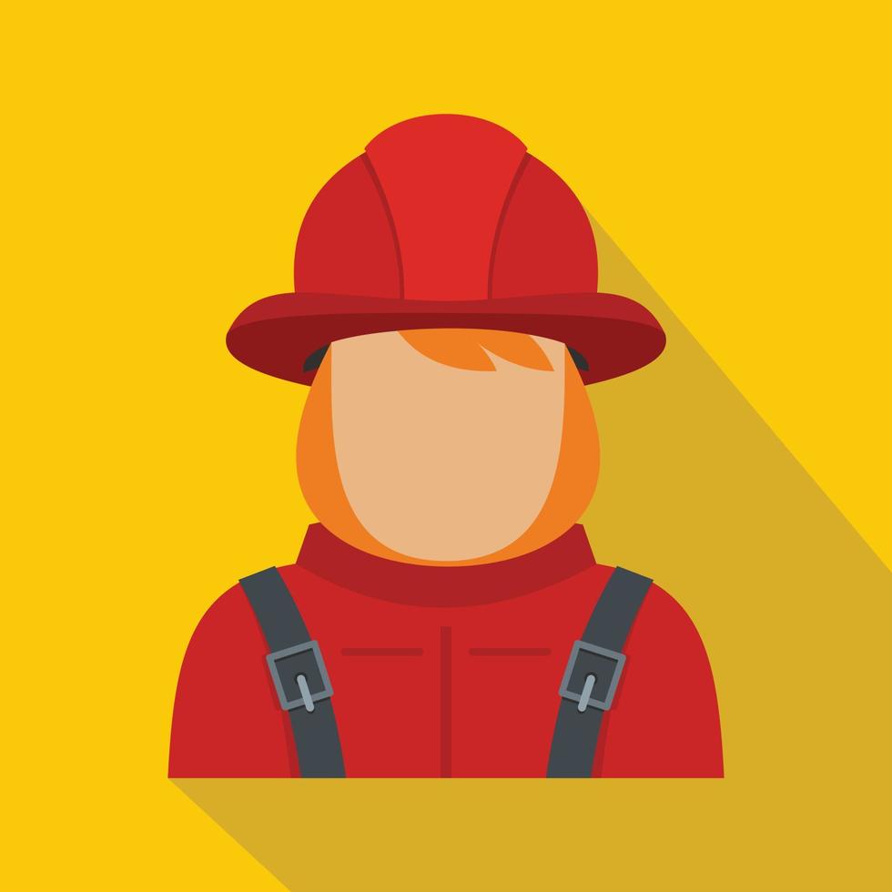 Firefighter icon, flat style vector