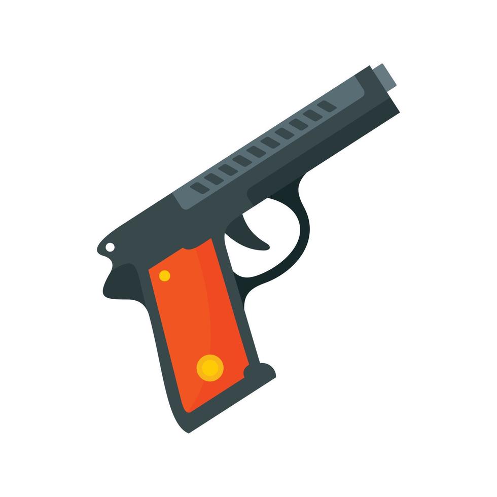 icono de pistola, estilo plano vector