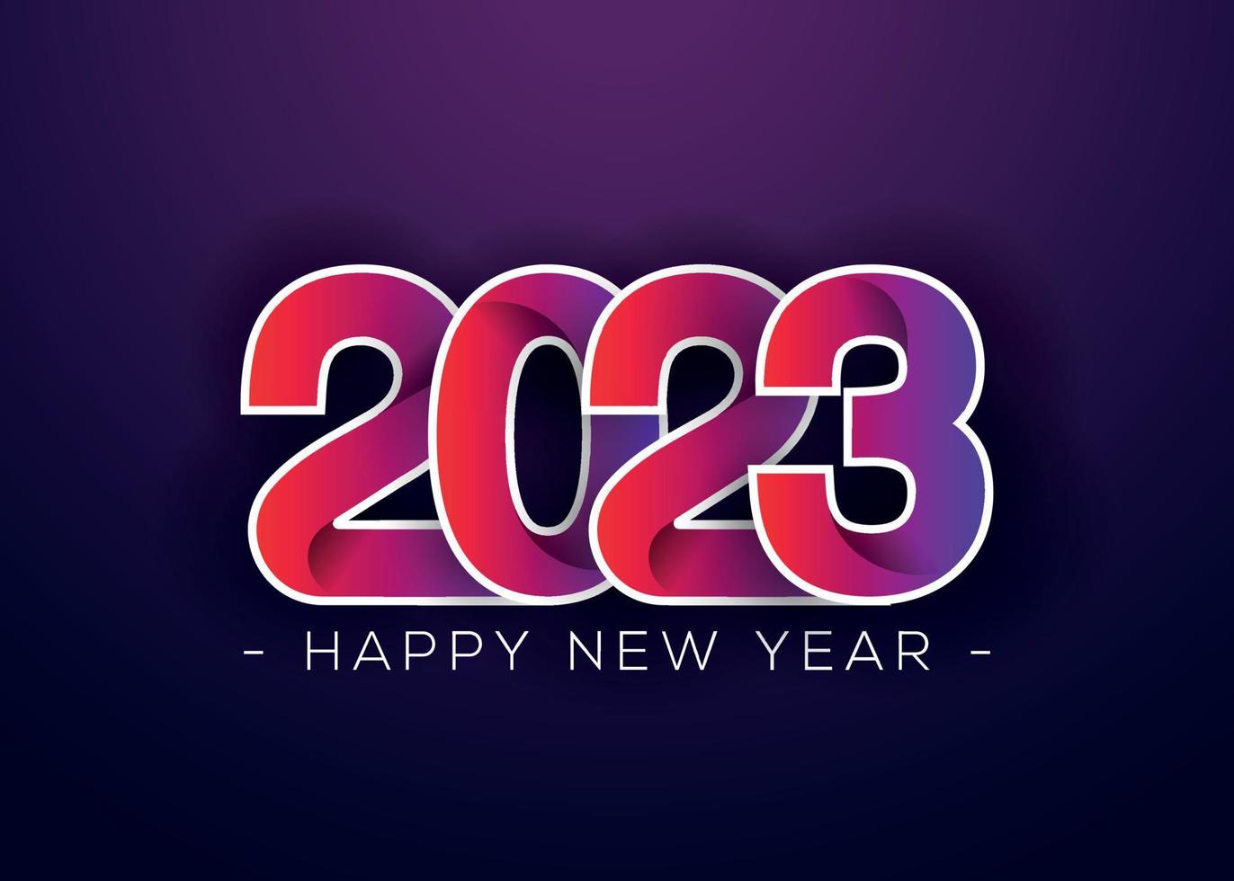 Happy New Year 2023. Premium Gradient Number With Element And Night Backdrop. Abstract Isolated Modern Minimalist Social Media Cover Banner Card Design Template. Free Modern Hi-Quality Downloadable. vector
