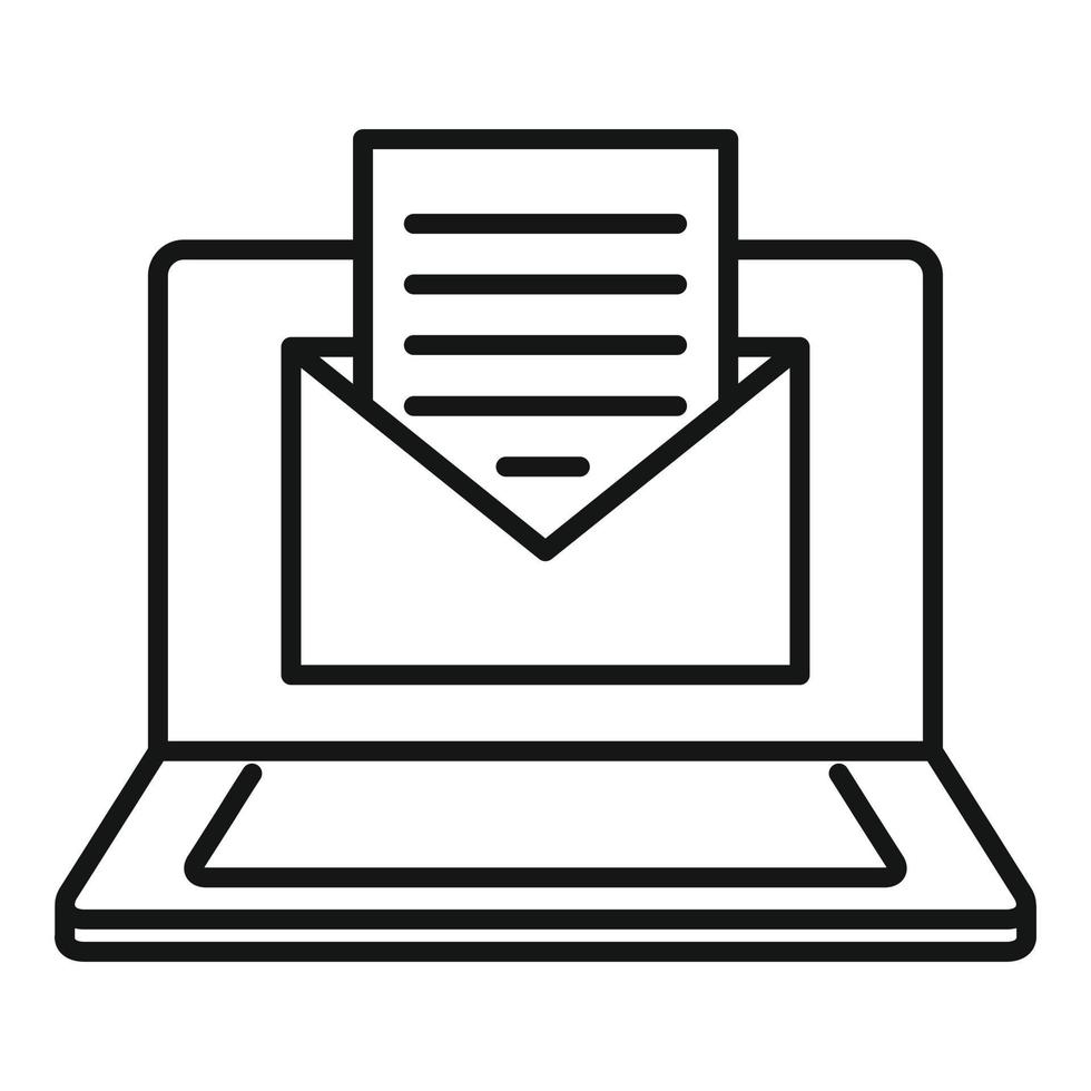 icono del editor de correo, estilo de esquema vector