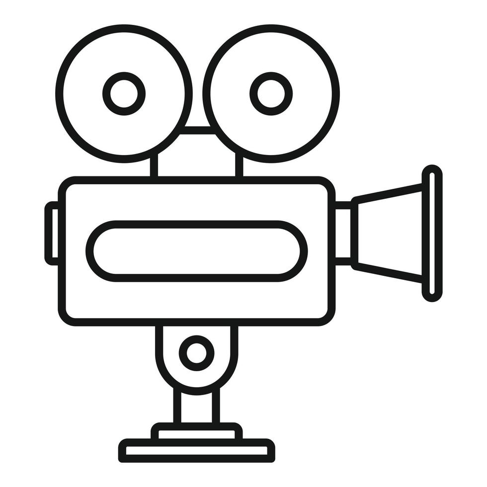 Cinema camera icon, outline style vector