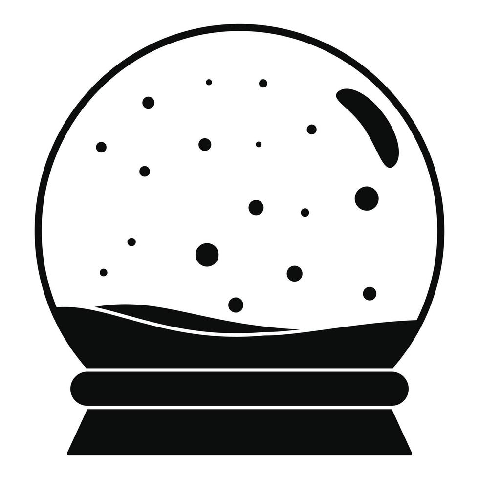 icono de bola de cristal de nieve, estilo simple vector