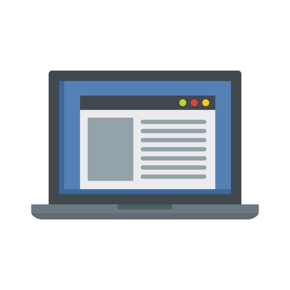 Virtual computer learning icon, flat style vector