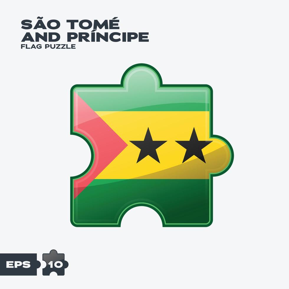 sao tome and principe flag puzzle vector