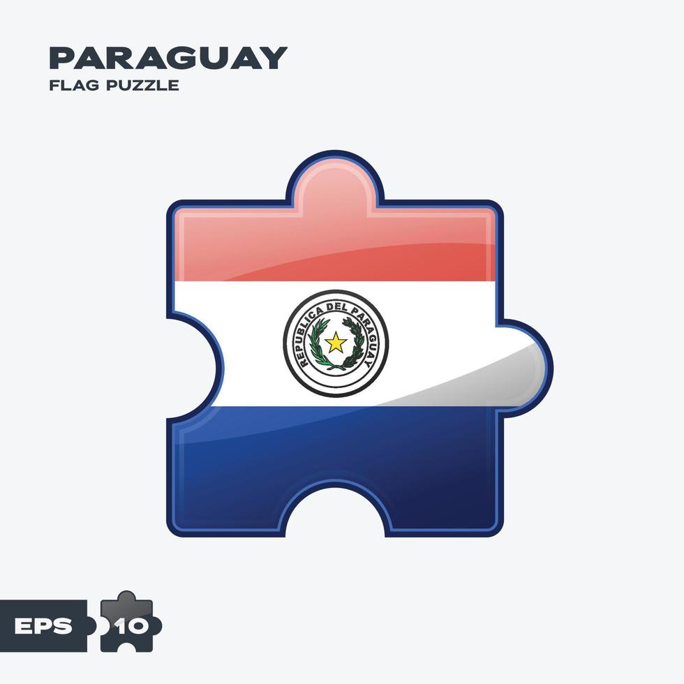 rompecabezas de la bandera de paraguay vector