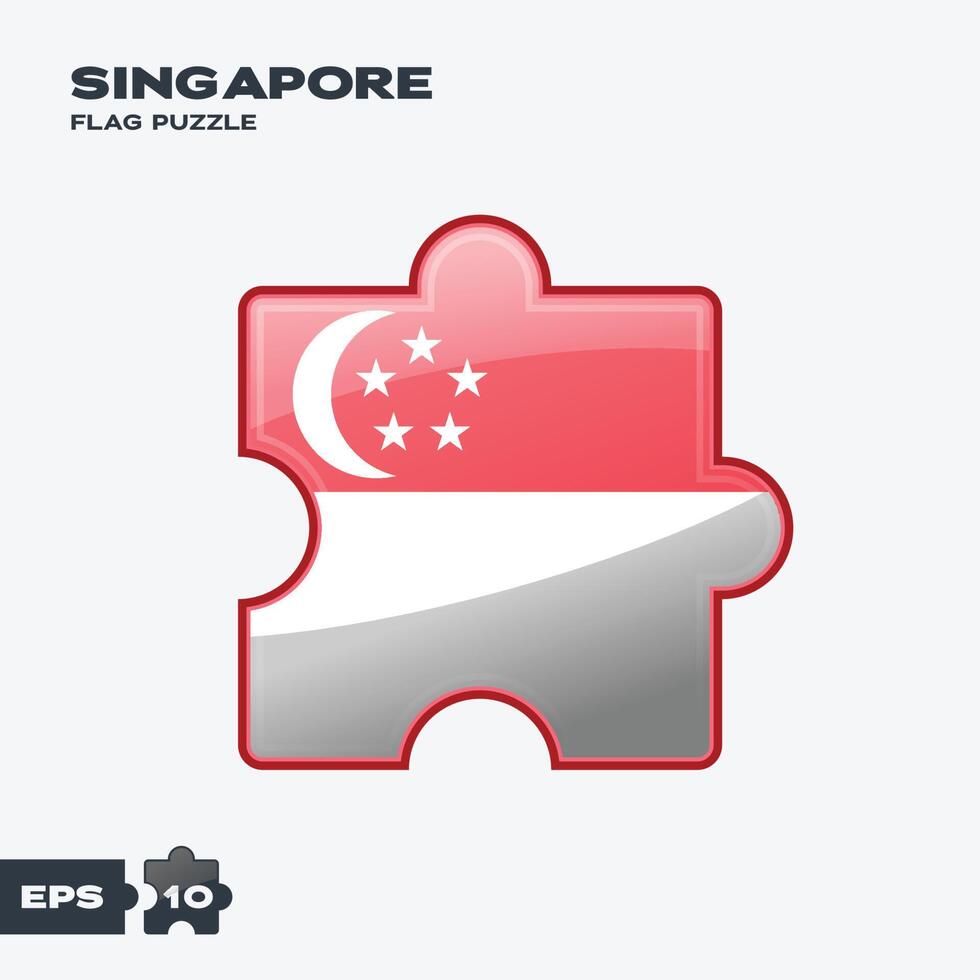 Singapore Flag Puzzle vector