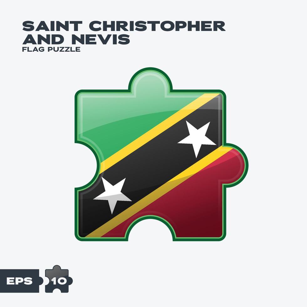 Saint Christopher and Nevis Flag Puzzle vector