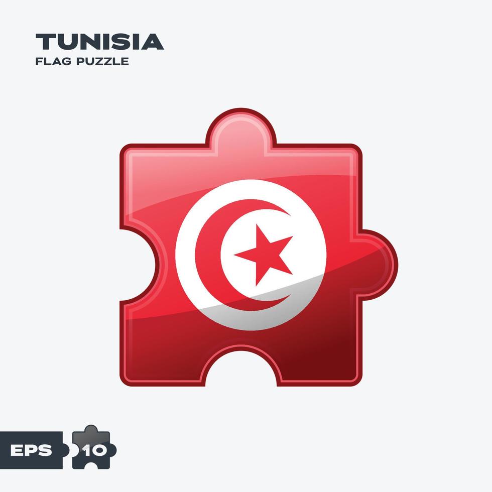 Tunisia Flag Puzzle vector