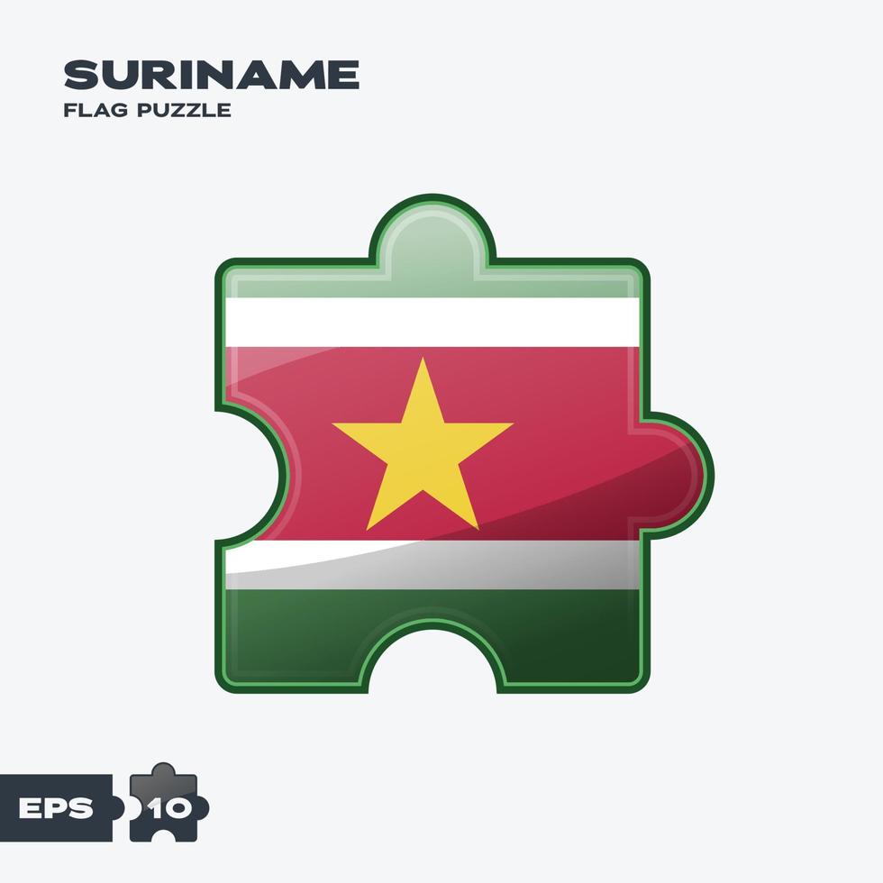 rompecabezas de la bandera de surinam vector