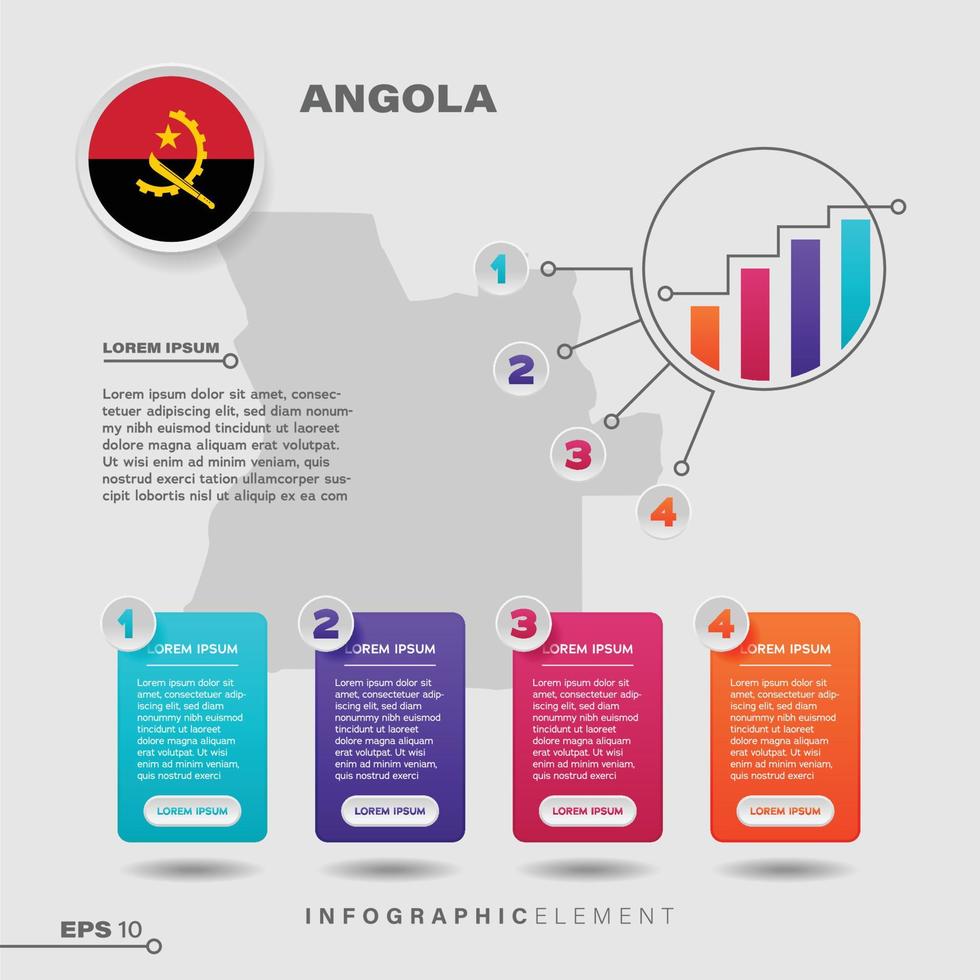 elemento infográfico gráfico de angola vector