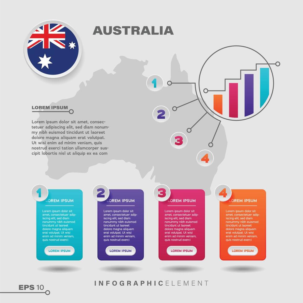 elemento infográfico gráfico de australia vector