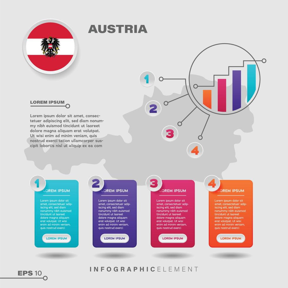 Austria Chart Infographic Element vector