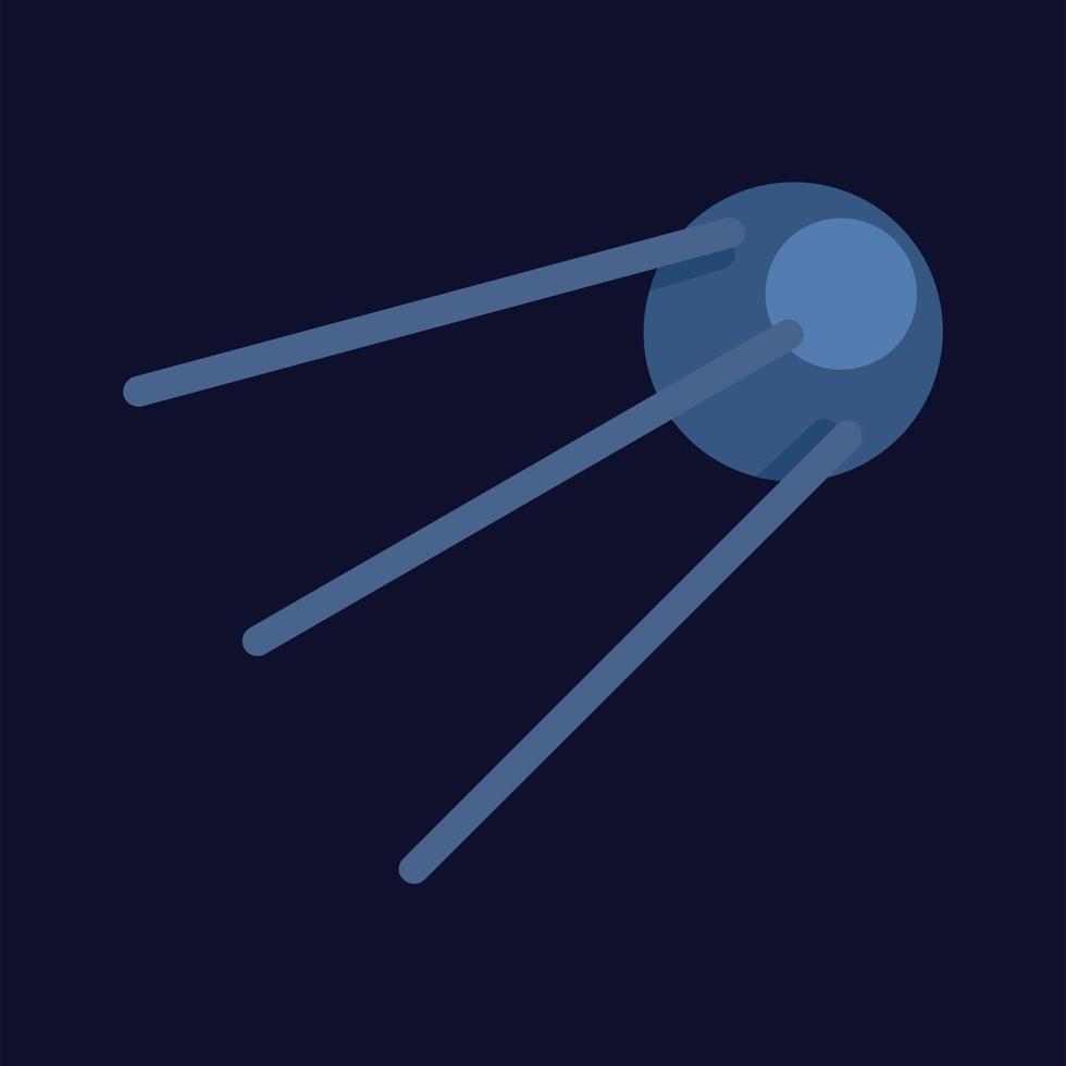 Ball satellite icon, flat style vector