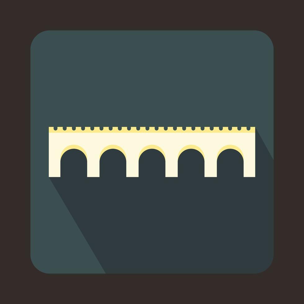 icono de puente largo, estilo plano vector