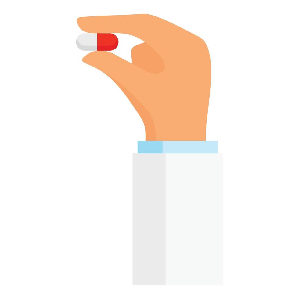 Medical pill icon, flat style vector