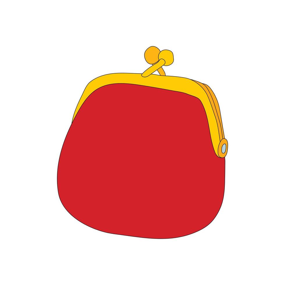 icono de monedero rojo retro, estilo de dibujos animados vector