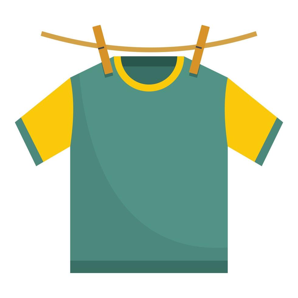 Hanging t shirt icon, flat style vector