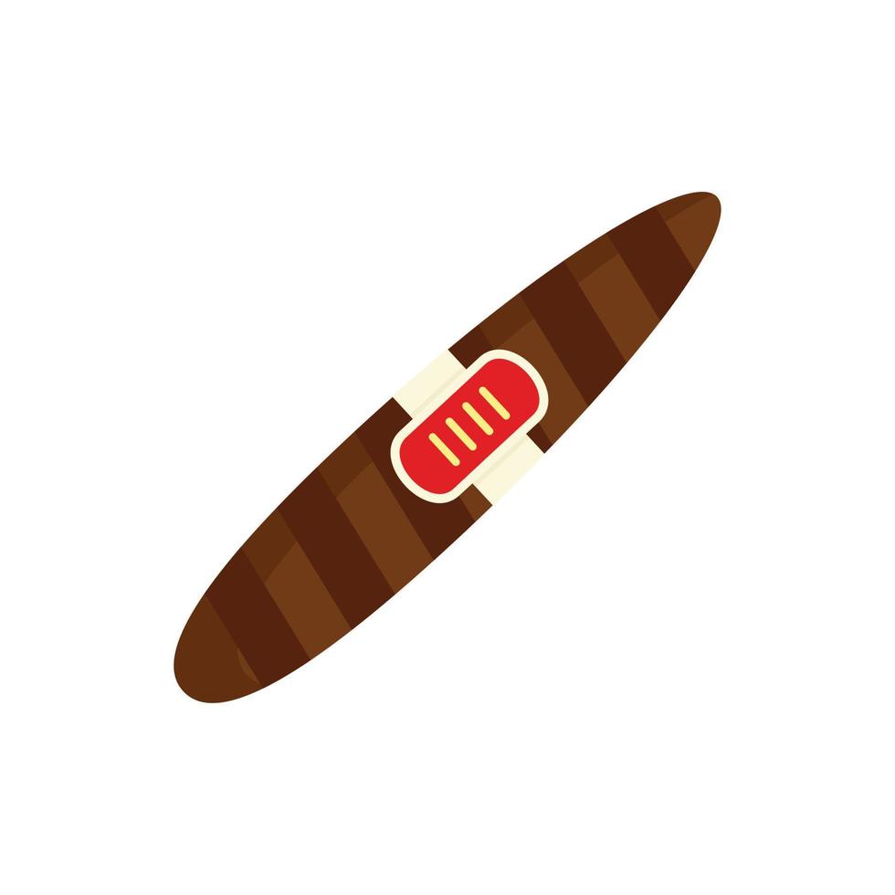 Luxury cigar of cuba icon, flat style vector