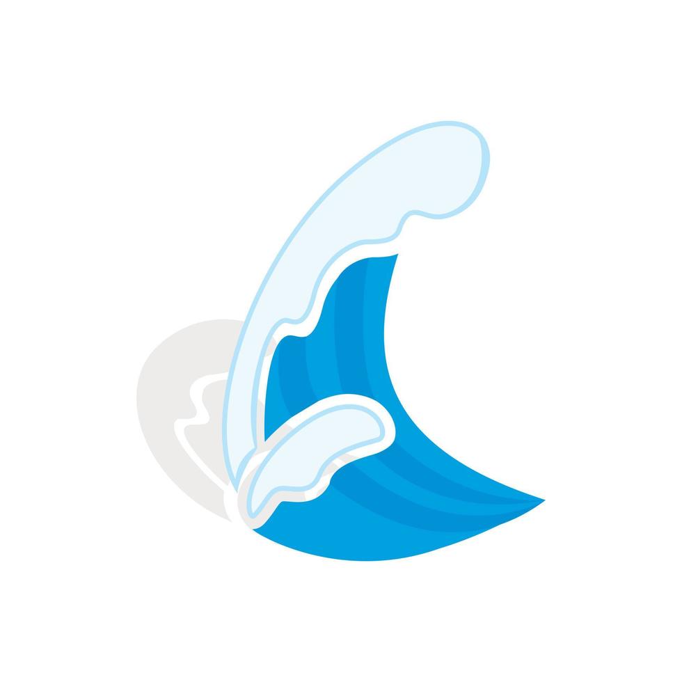 Water wave icon, isometric 3d style vector