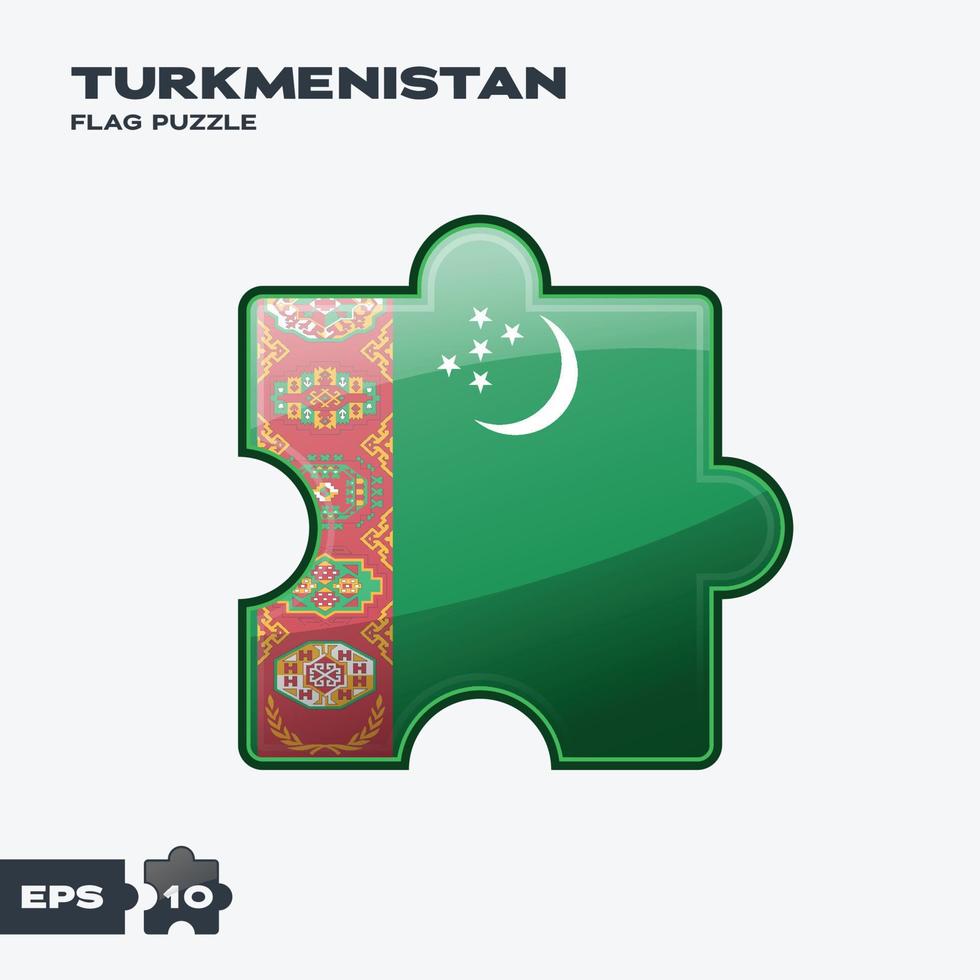 Turkmenistan Flag Puzzle vector