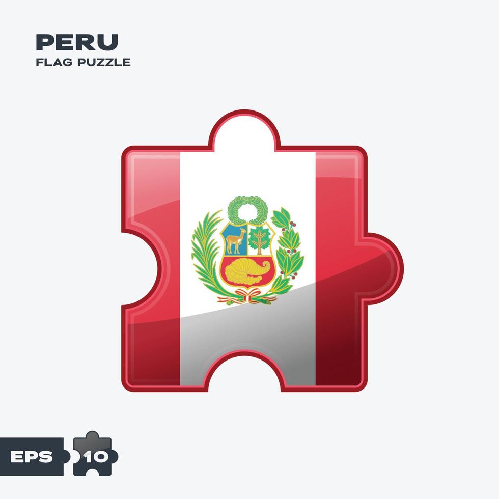 rompecabezas de la bandera de Perú vector