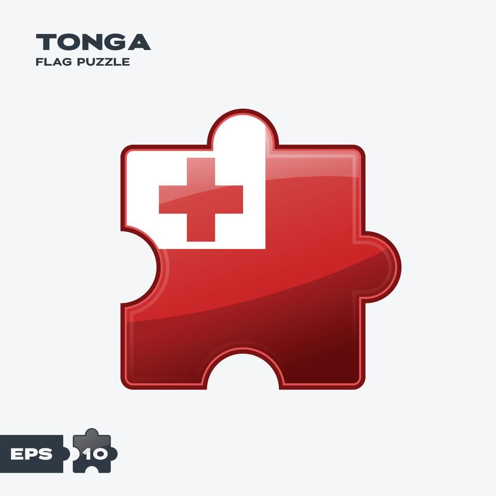 Tonga Flag Puzzle vector