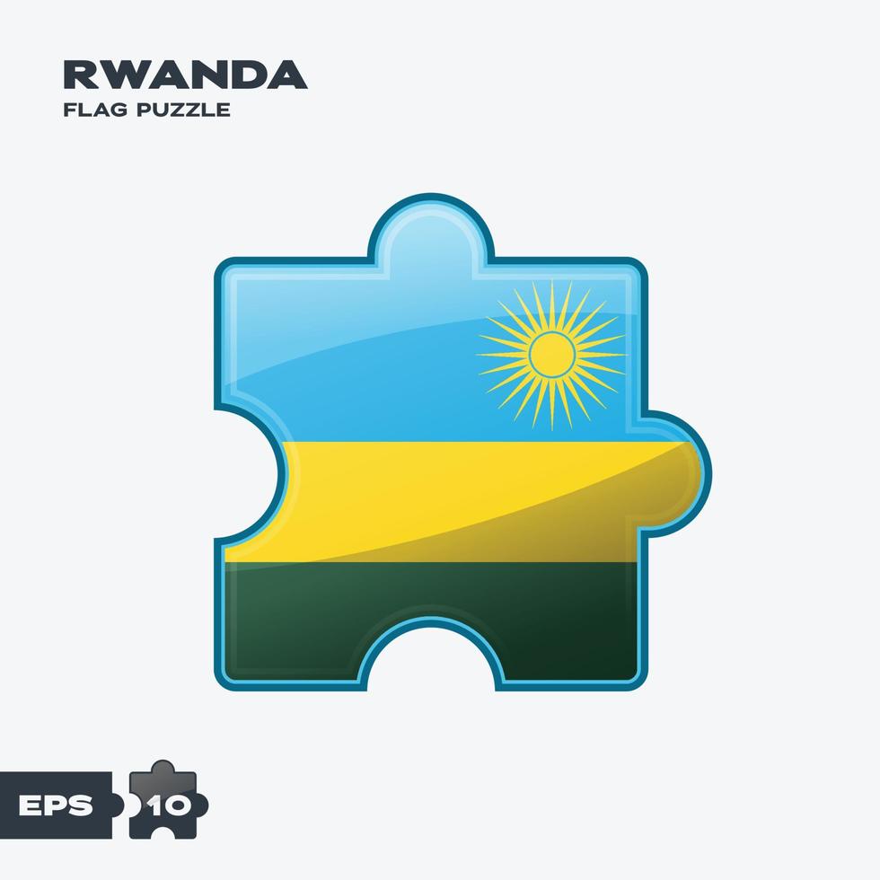 Rwanda Flag Puzzle vector