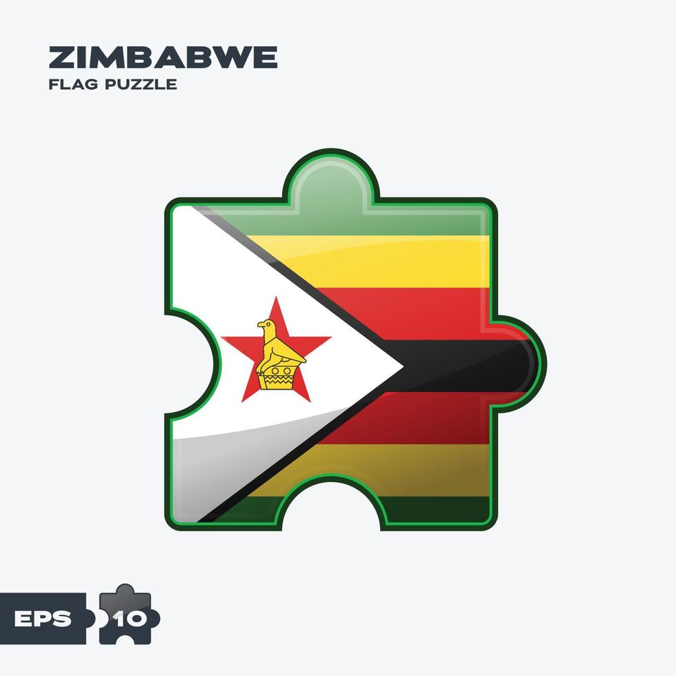 rompecabezas de la bandera de zimbawe vector