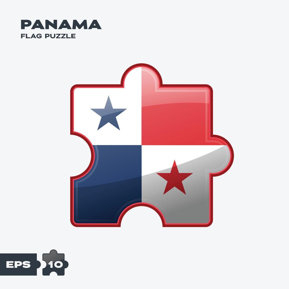 rompecabezas de la bandera de Panamá vector