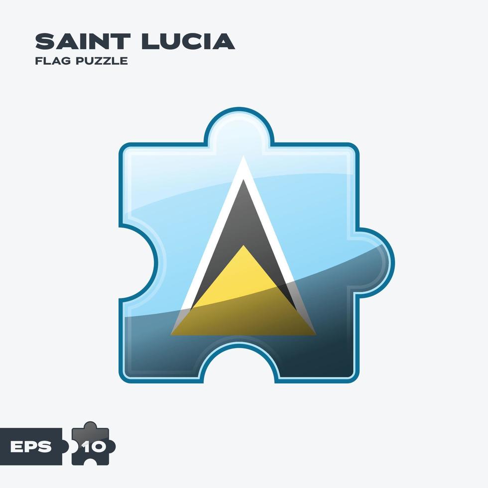 Saint Lucia Flag Puzzle vector