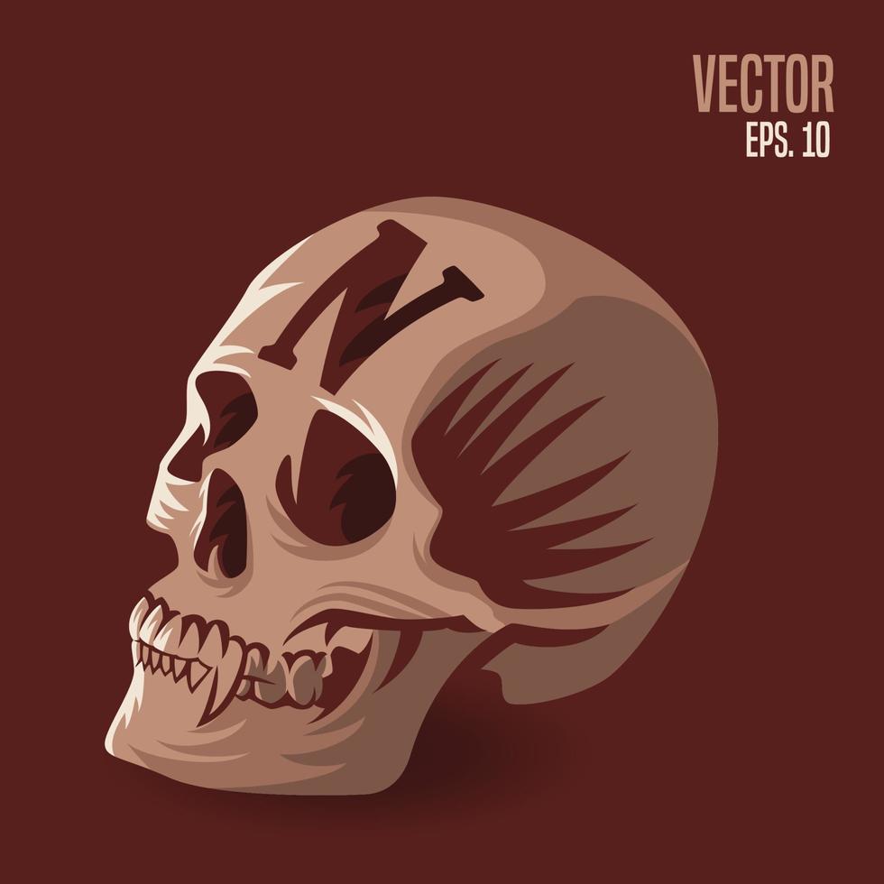 cráneo alfabeto n ilustración vector