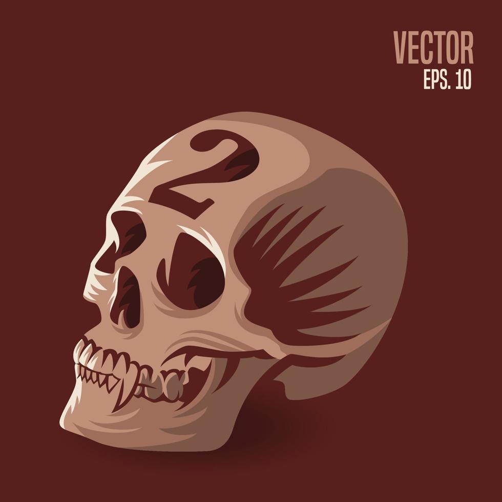 Skull Number 2 Illustration vector