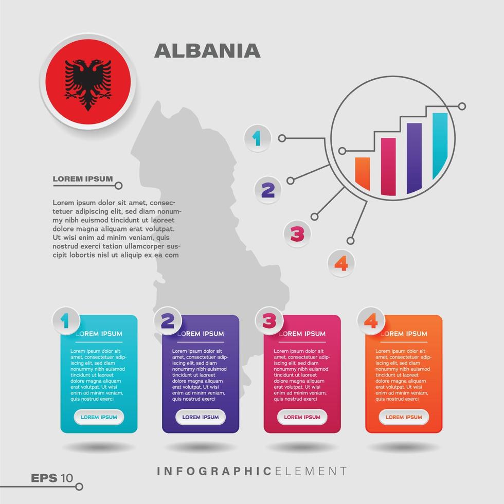 Albania Chart Infographic Element vector