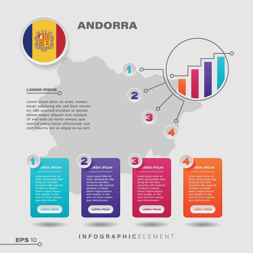 Andorra Chart Infographic Element vector