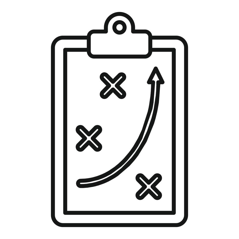 Tactical clipboard icon, outline style vector