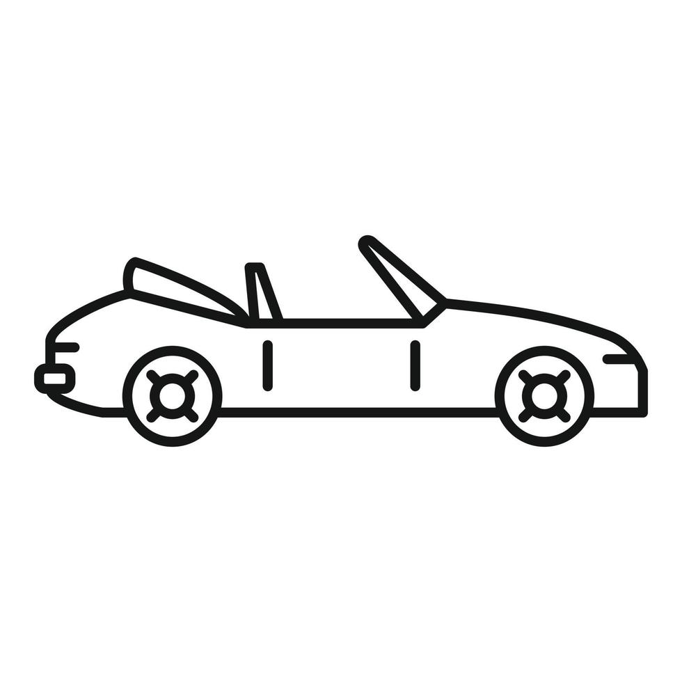 icono de cabriolet familiar, estilo de esquema vector