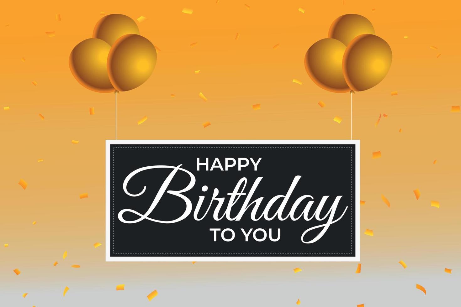 Happy birthday to You golden balloons Vector illustration