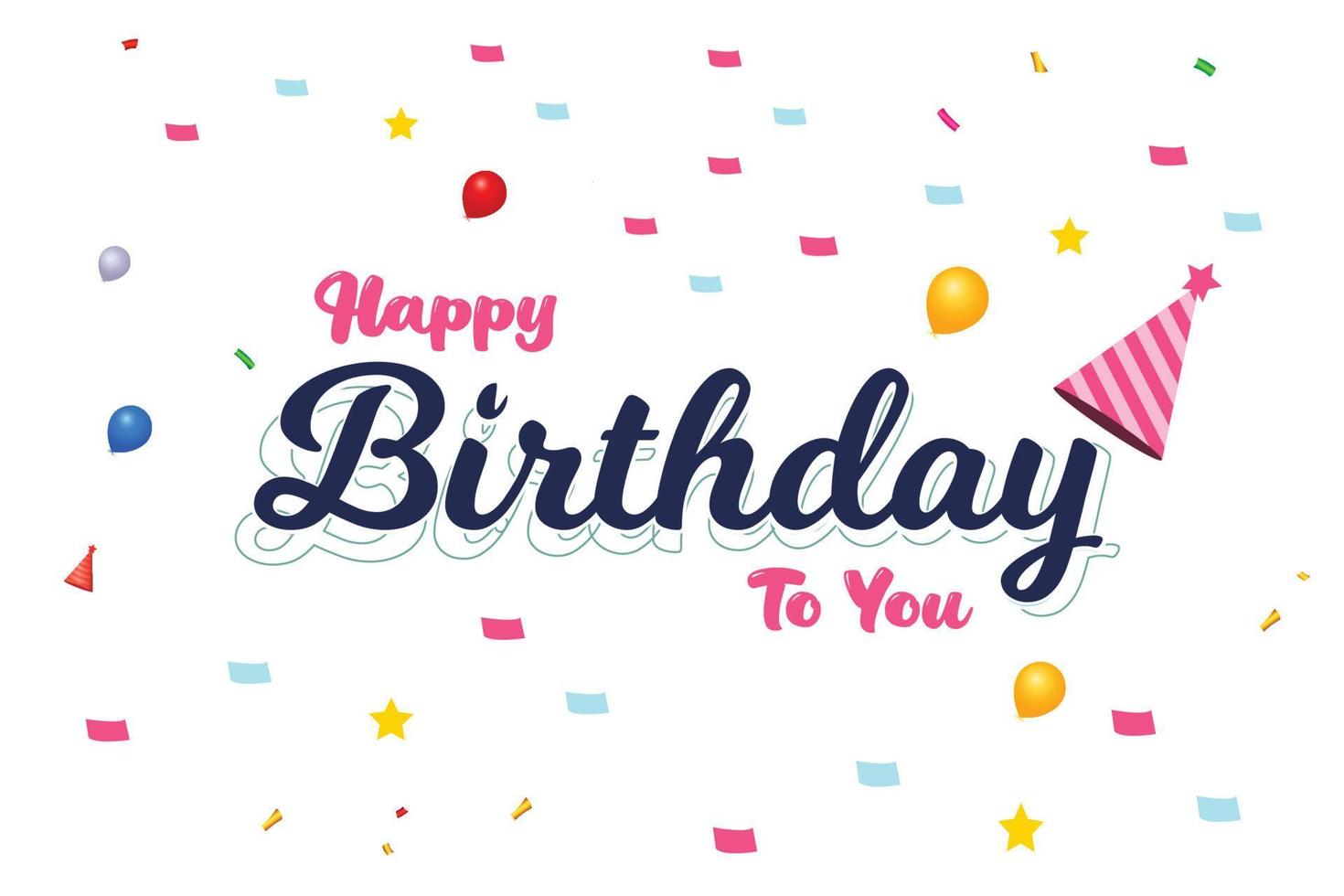 Happy birthday cap with wish card vector