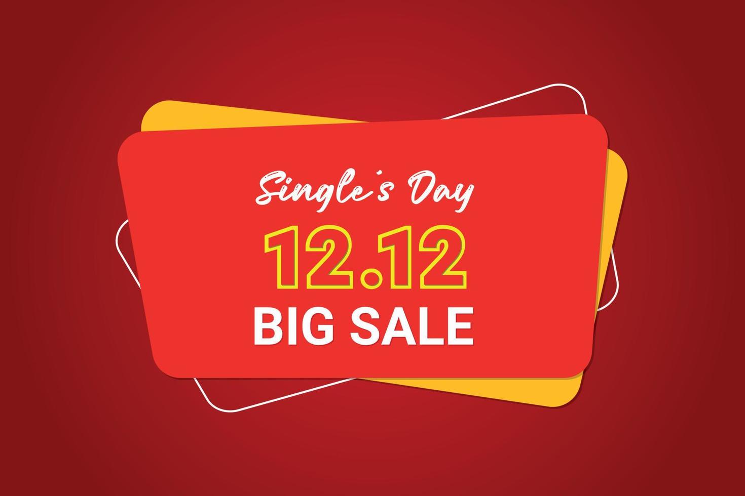 Single's day 12.12 big sale banner and vector element.