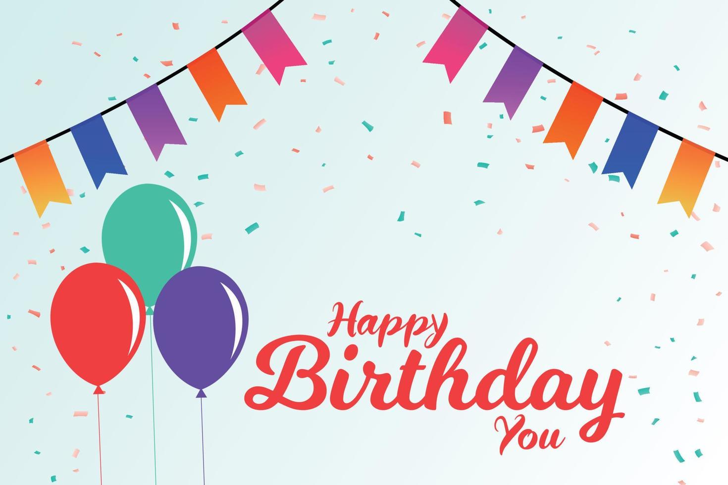 Happy birthday card with balloons party design vector