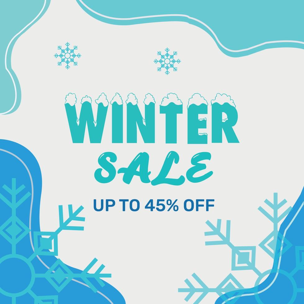 Flat winter sale promotion design. vector